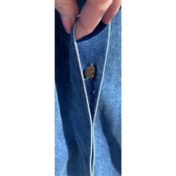 Vtg Levi’s Mens Levis XL Blue Denim Jean Long Duster Horseman Chore Coat Corduro - Picture 16 of 16